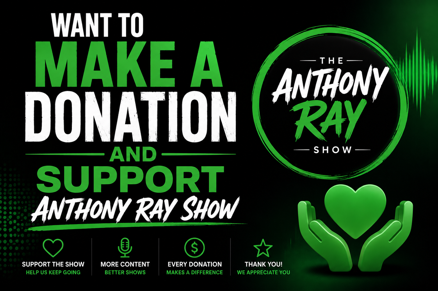 Want To Make An Donation To Anthony Ray Show