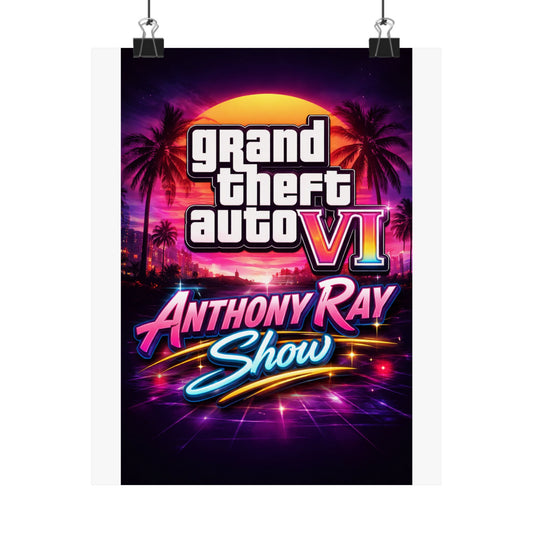 Grand Theft Auto VI Retro Neon Poster