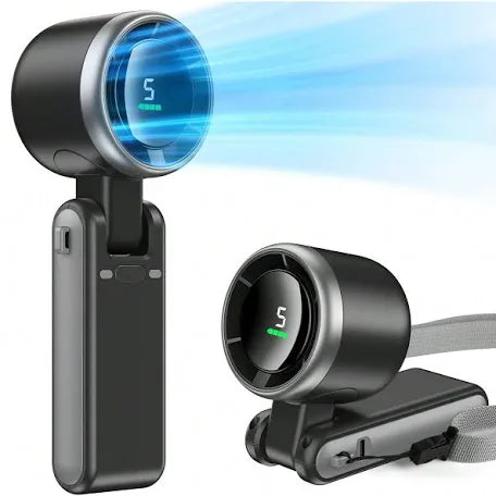 Portable Handheld Turbo Fan, 5 Gear Wind, 4000mAh Battery Operated, Up to 10 Working Hours, 3 IN 1 Hand Fan Rechargeable with Air Turbo Tech Cooling Fan for Outdoor Activities, Travel, Working fathersdaygift